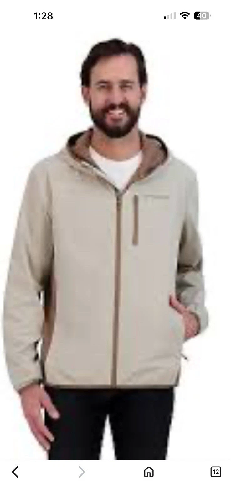 Spyder Men Stone Windbreaker Jacket Size Small Full Zip Pockets Water Resistant