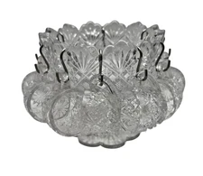 Vintage EAPG Westmoreland Thumbelina Miniature Childs Punch Bowl Set 10 Cups