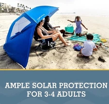 Sport-Brella Super-Brella SPF 50+ Sun and Rain Canopy Umbrella / Beach -Camping