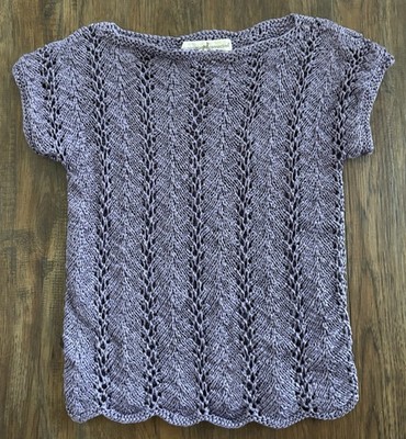 Vintage 80s Peruvian Connection Cottage Sweater Chunky Knit Handmade Purple XS