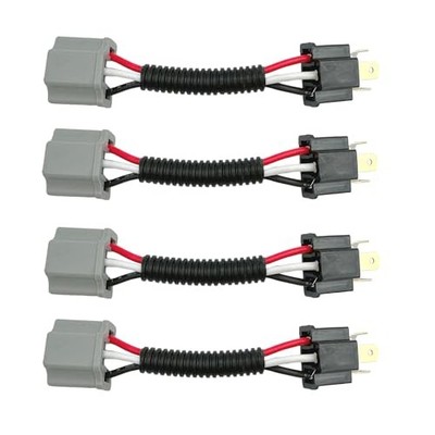 4Pcs HB2 9003 H4 Male to H4 Female Bulb Socket Adapter Connector Ceramic