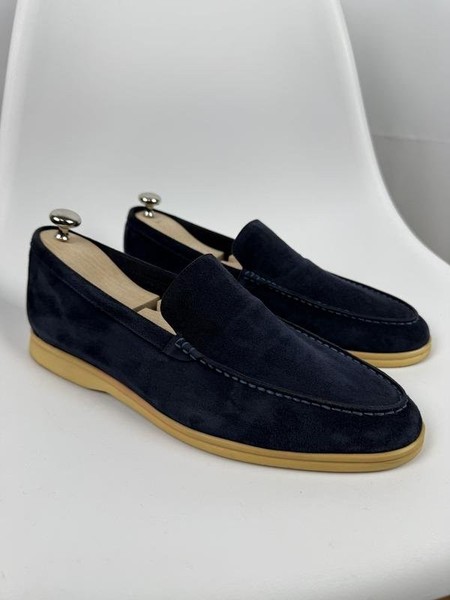 Men Loro Piana Loafers Navy 43