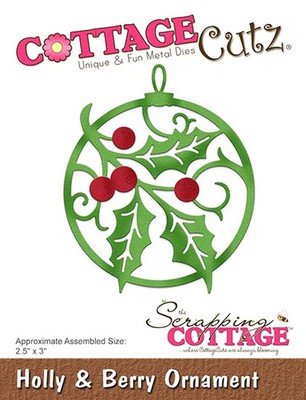 Big Shot Stanzschablonen Sizzix Cottage Cutz Holly & Berry Ornament