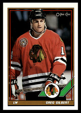 1991-92 O-Pee-Chee Greg Gilbert #149 Chicago Blackhawks NHL Hockey Base Set