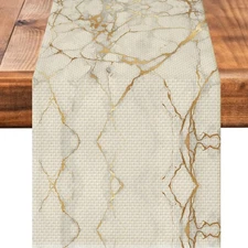 Table Runner Seasonal Spring Fall Kitchen Dining Linen Table Decoration Marble