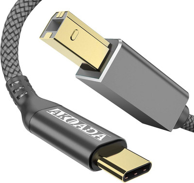 Akoada Printer Cable, USB B to USB C Printer Cable 5Ft, Type B to Type C Cord Co