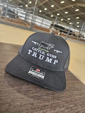 Trump 2024 Embroidered American Flag Hat Richardson 112 Black Trump Cattle VANCE