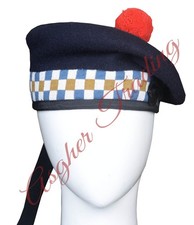 Scottish Military Traditional Kilt Cap - Handmade 100 Wool Balmoral Diced Hats