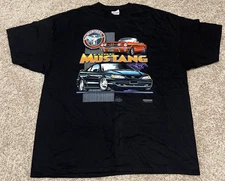 VTG Ford Mustang GT Car Racing Promo Short Sleeve Black T-Shirt Size XXL Andy T