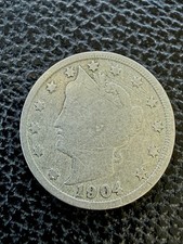 1904 Liberty Head V Nickel 5C United States of America Circulated Antique Coin