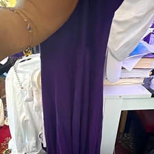 Purple Roll Neck Bodycon Short Dress Dolman Long Sleeve Regular Size 24