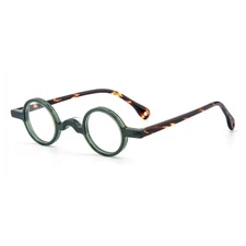 Small Round Acetate Eyeglasses Frames Full Rim Nerd Fashion Men Women Glasses