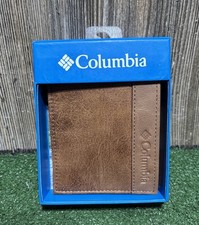 Columbia Tan Leather Bifold Wallet 31CP220077 New In Box