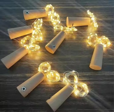 PRECORN Flaschenlicht 6 Stk. 10 LED Flaschen Lichterkette Korken Deko Warmweiß