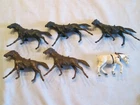 Vintage Toy Horse Lot of 6 Western Playset Black White Tan