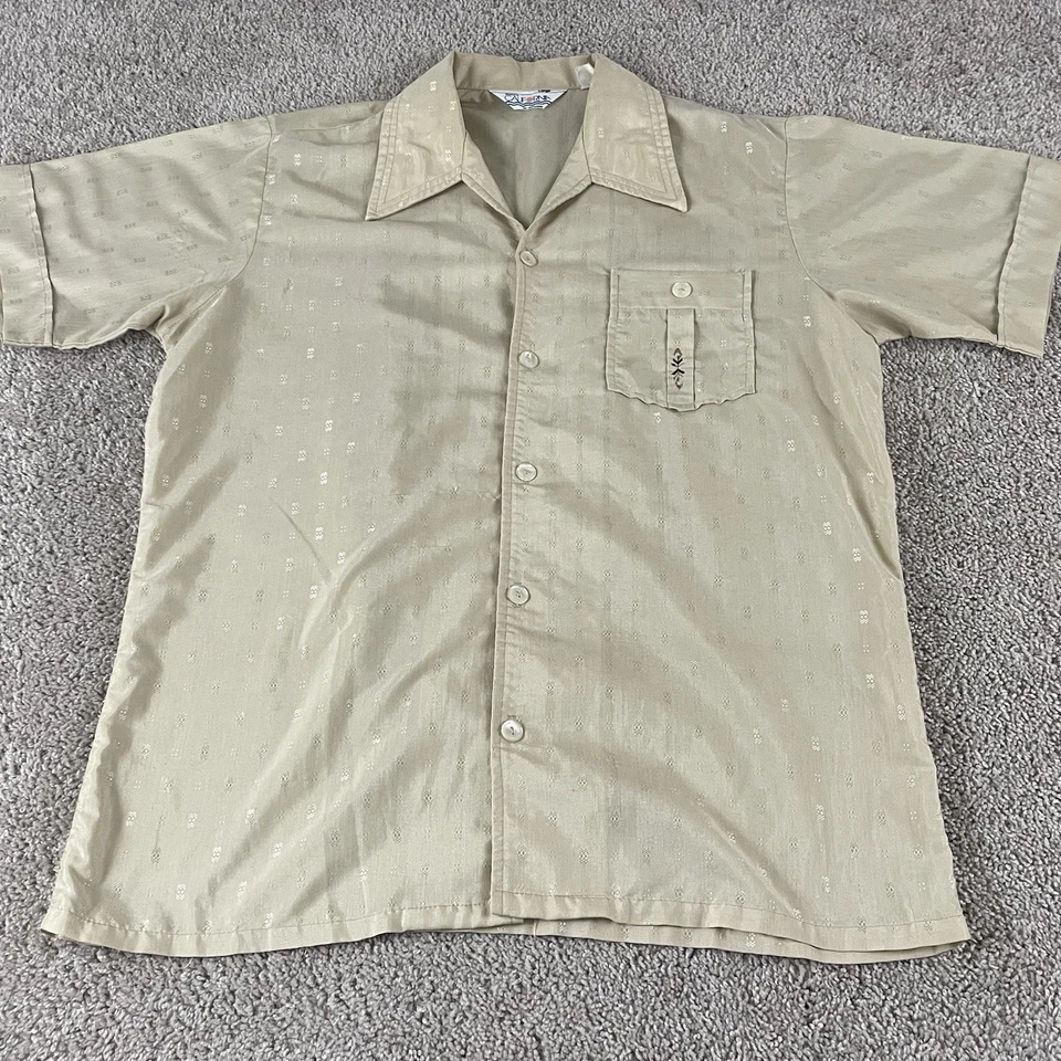 Vintage Shirt Mens Large Dagger Hippie Club Rockabilly 60s 70s Penneys 141 - Image 2 of 4