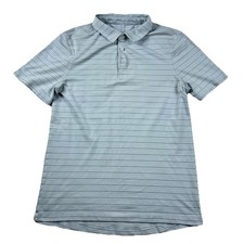 Lululemon Evolution Polo Shirt Men's S Gray Stripe Tech Golf Performance Stretch