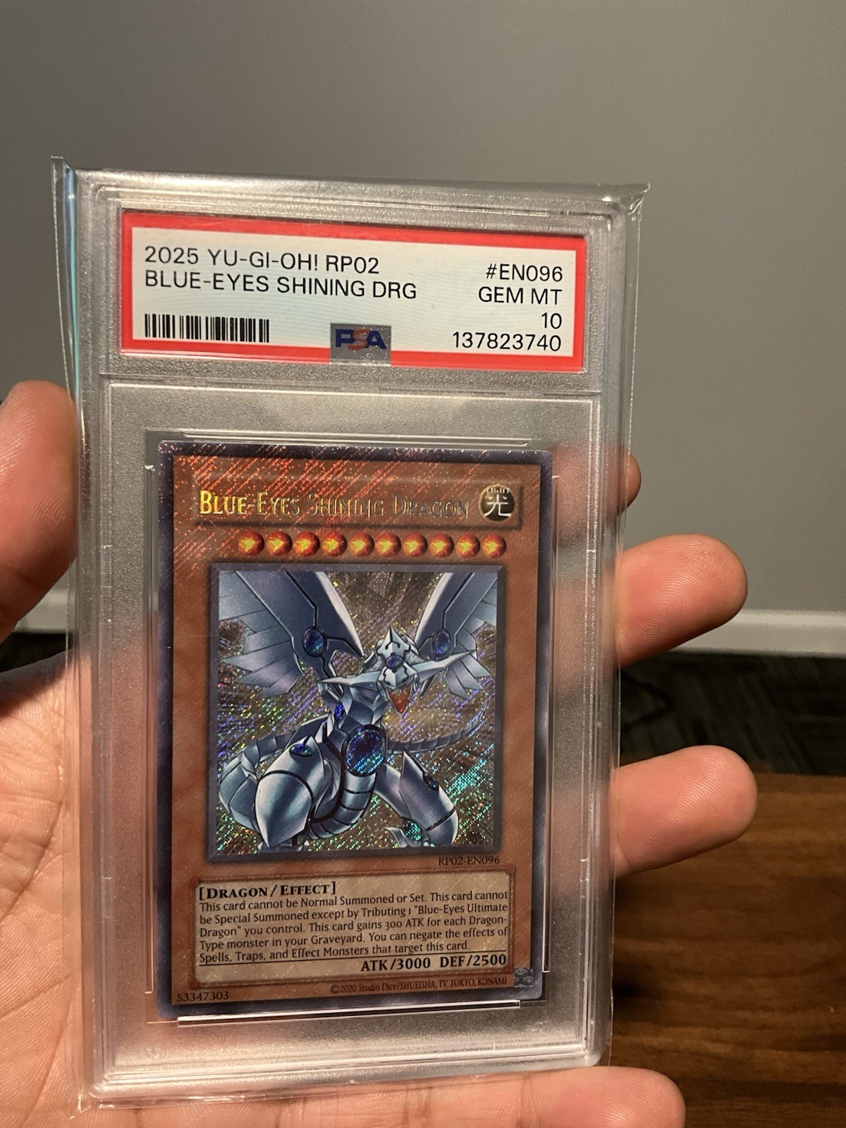 Konami Blue-Eyes Shining Dragon RP02-EN096 Retro Pack 2 2020 Secret Rare PSA 10 view 3