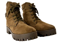 Calzado Yaki Boots Women’s 11 Suede Brown Lace-Up Ankle Western Boho Handcraft