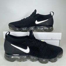 Nike Air Vapormax Flyknit 2 Black White-Preowned-Size 10.5