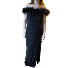 vintage ALEX evenings gown with feathers