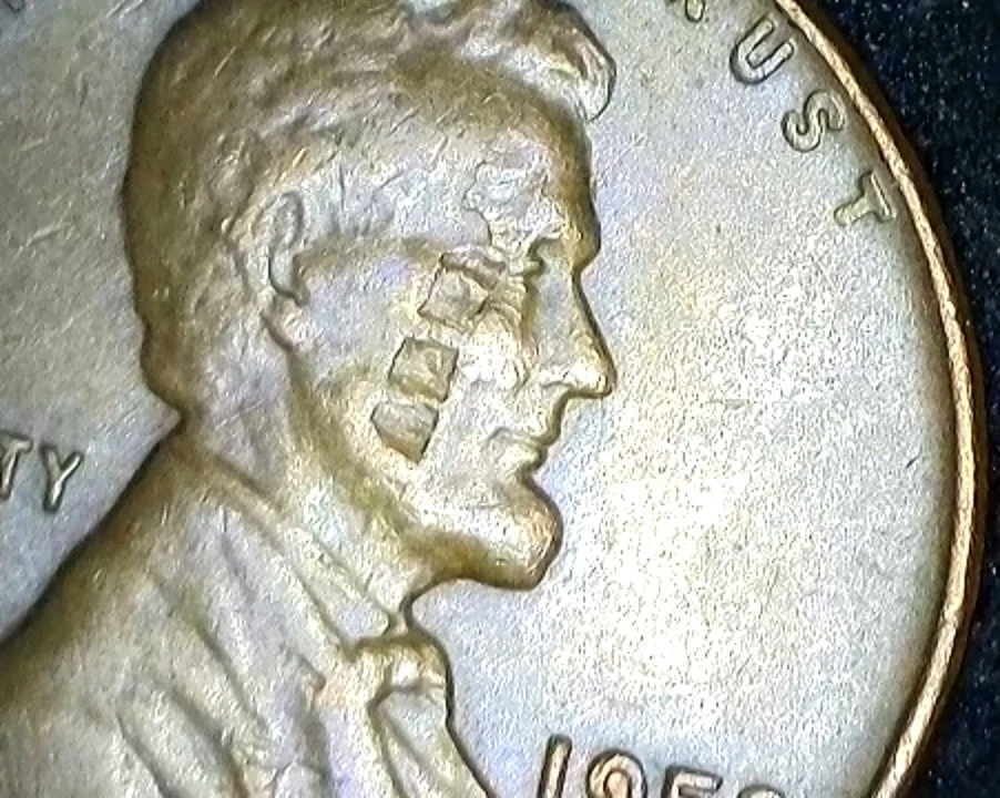 Raro 1958 Doble Troquel Anverso Lincoln Wheat Penny - Doble Ojos Doble Boca Foto 2 de 4