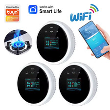 Tuya WiFi Gas Leak Detector LPG Natural Gas Alarm LED Display Smart App Control