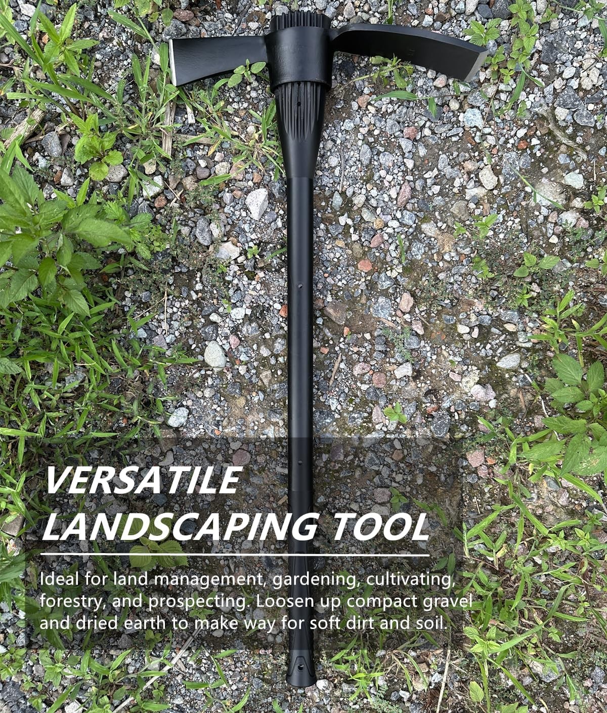 Garden Pick Cutter Mattock, 36" Heavy Duty Axe with Forged Heat black 