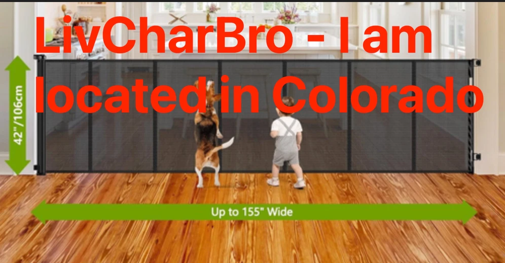 42" Tall x 155" Wide Reinforced Rods Retractable Baby Pet Gate Black
Opens in a new window or tab