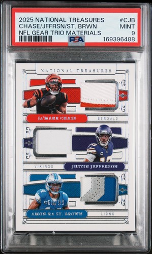 2025 #CJB AMON-RA ST. BROWN/JA'MARR CHASE/JUSTIN JEFFERSON 60/99 PSA 9