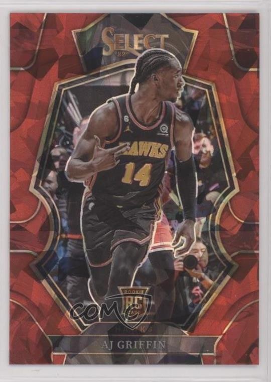 2022-23 Panini Select Premier Level Red Cracked Ice Prizm AJ Griffin #198 2x9