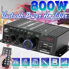 2 Channel 800W bluetooth Mini HIFI Power Amplifier Audio Stereo Amp Home Car FM