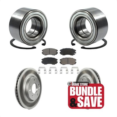 Front Wheel Bearing Coated Disc Brake Rotor Pads Kit For 2010-2011 Kia Soul 2.0L