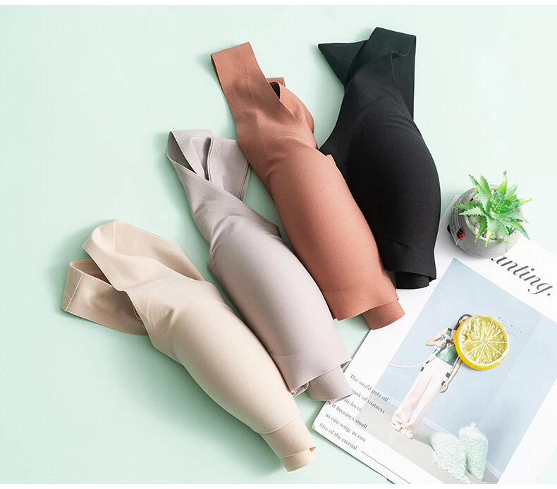 Sujetador 89% Seda Real 11% Spandex Mujer Elástico Sin Alambres Inalámbrico Bralette TG116 Foto 4 de 4