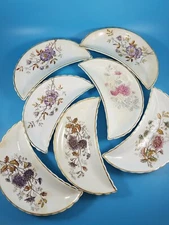 Set of 7 ENGLAND BRIDGWOOD & SONS CRESCENT PORCELAIN BONE SIDE SALAD DISHES
