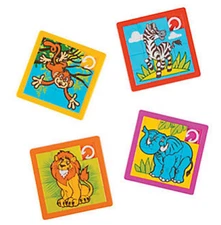 Pack of 4 - Zoo Animal Slide Puzzles - Jungle