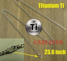 Pure Titanium Curb chain necklace anti-allergy 3.5mm width 23.6 inch length