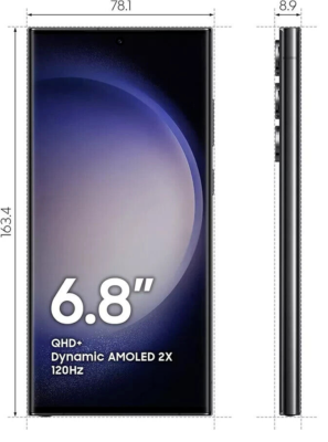 GSM UNLOCKED - Samsung Galaxy S23 Ultra 5G SM-S918B 256GB Black