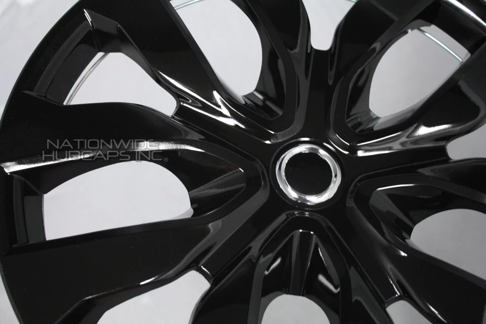 4 fits Nissan Versa 2007-2023 Black 15" Snap On Hub Caps Wheel Rim Full Covers - Image 3 of 4