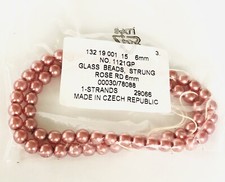 Rose pink round 6 mm Glass Beads Strand Czech Republic