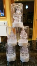 Christmas Haus Light-Up Ornaments NIB 4 Santas and a Church 
