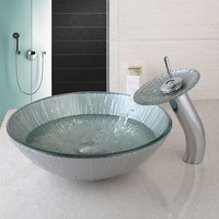 Uk Bathroom Light Gray Cracked Ceramic Pot Electroplated Waterfall Faucet Tap Uk Bathroom Light Gray Cracked Ceramic Pot Electroplated Waterfall Faucet Tap
