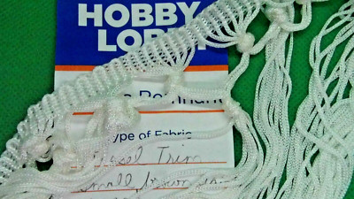 Hobby Lobby Tassel Trim, 16'' x  approx. 6'', White- Details Below
