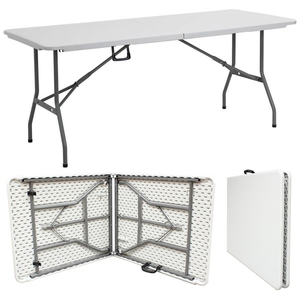 Mesa Plegable de Plástico Resistente 1.8M 6FT Pie Catering Camping Caballete Mercado