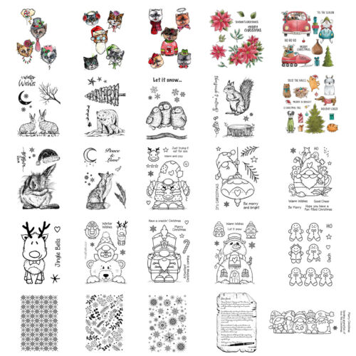 Christmas Animals Gnome Metal Cutting Dies Clear Stamp for DIY Scrapbooking Card - Afbeelding 1 van 116