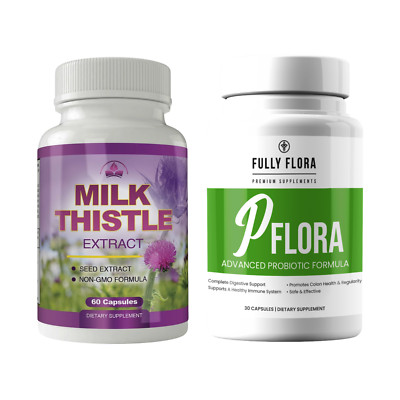 Milk Thistle Extract Liver Detox Supplement & Probiotics Supports Immune Health
