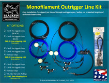 Outrigger Rigging Kit - Pre-rigged Four Mono Lines - Add Clips, Hal-Lock Pulleys