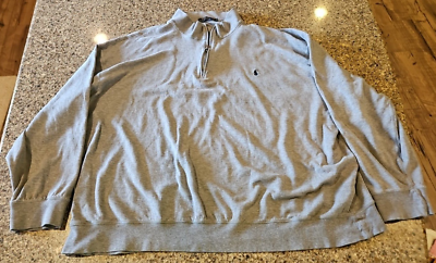 Polo Ralph Lauren 1/4 Zip Sweatshirt Gray Pullover Sweater Mens