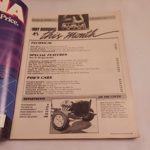 1989 December, Hot Rodding Magazine, Special Issue: Top Ten Cars Of 1989 (MH603) - Picture 2 of 3