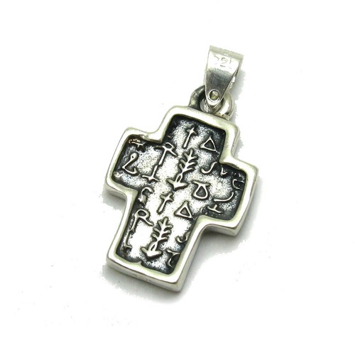Sterling Silver Pendant Solid 925 Cross With Old Bulgarian Symbols Handmade - Picture 2 of 2